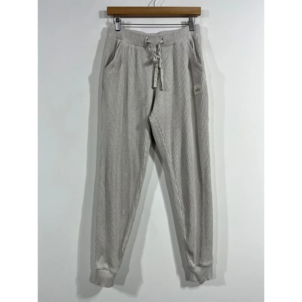 Alo Yoga Sporty‎ Muse Ribbed Jogger Pants Athleisure Tennis Prep Womens Small